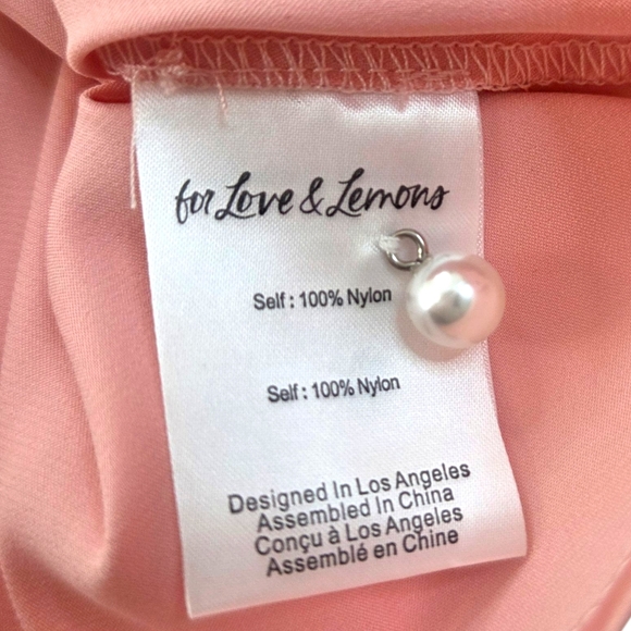 For Love & Lemons Percy Mini Dress Sheer Coquette Womens Small Pink Floral Fairy - Picture 11 of 15